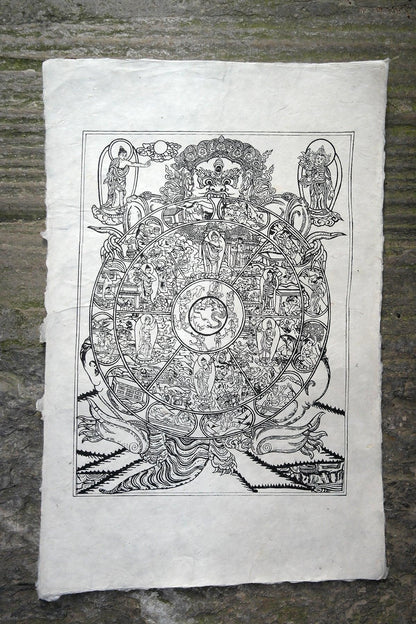 Kalachakra printed Lokta Paper Poster - Vajracrafts