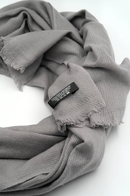 Light Grey Color Pure Pashmina Shawl - Vajracrafts