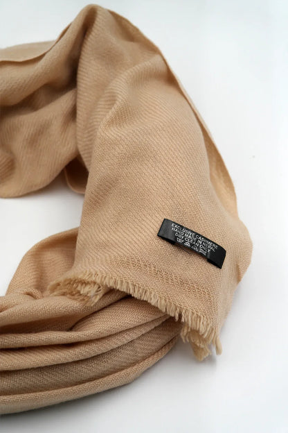 Tan Beige Color Pashmina Shawl - Vajracrafts