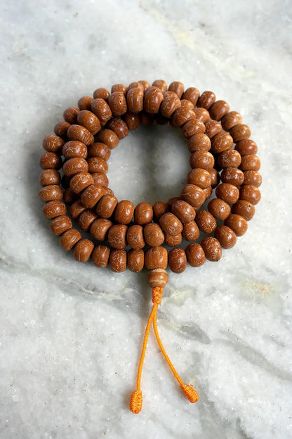 Natural Bodhi Beads Prayer Mala 12mm- Meditation Mala - Vajracrafts