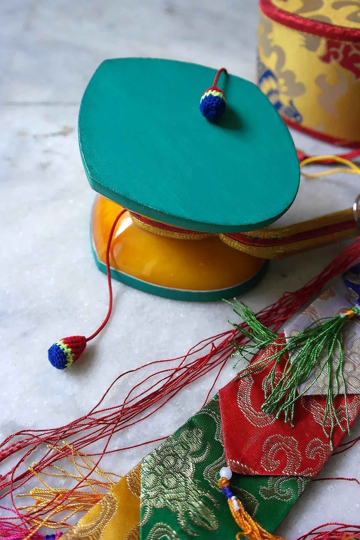 Tibetan Buddhist Ritual Chod Drum Damaru from Resin - Vajracrafts