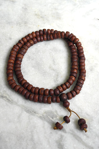 12 mm Dark Flat Bodhiseed 108 Beads Meditation Prayer Mala