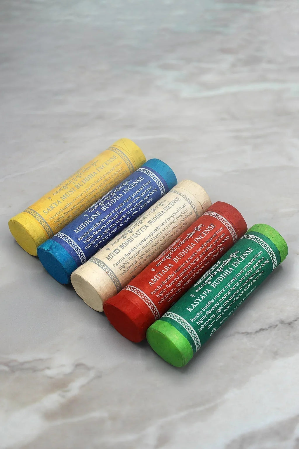 Five Zen Buddha Tibetan Incense Sticks set, Pancha Buddha Incense - Vajracrafts