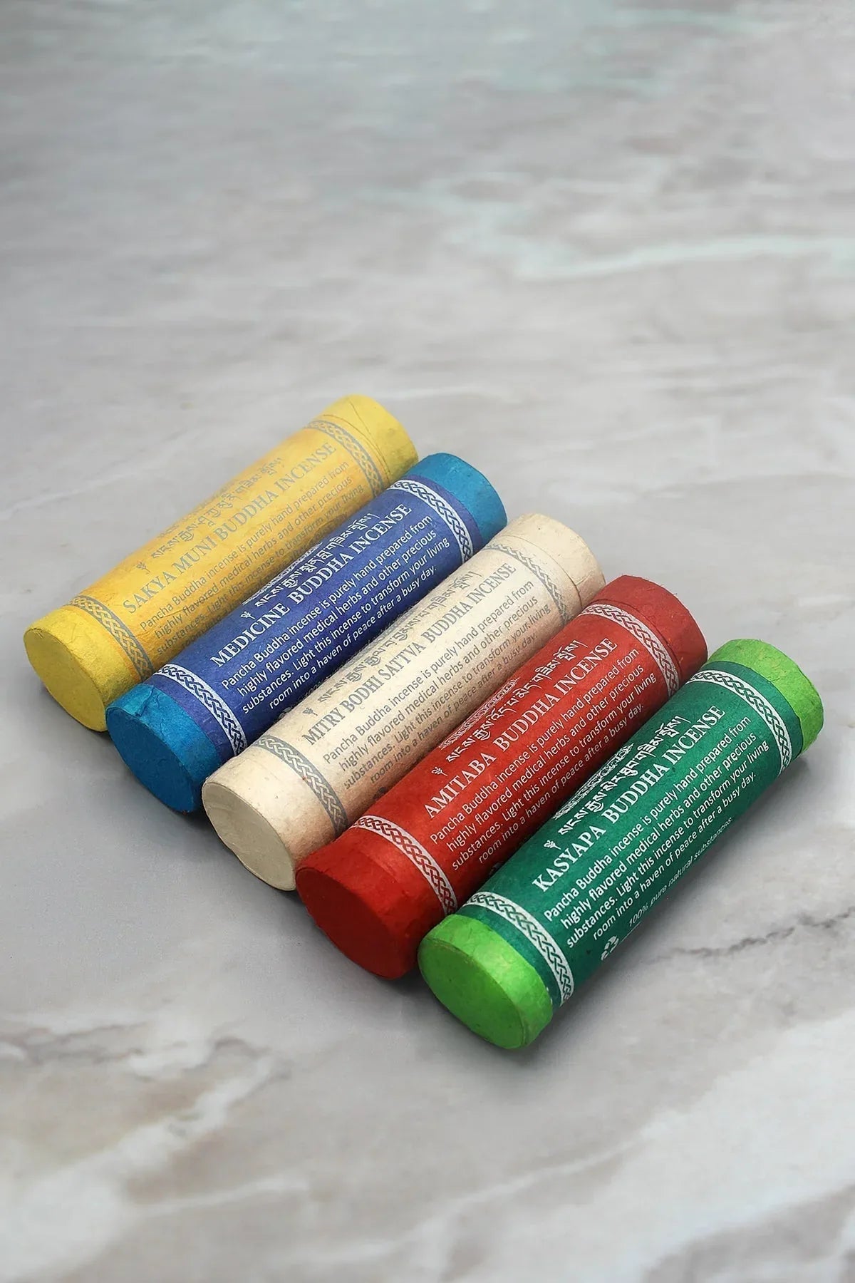 Five Zen Buddha Tibetan Incense Sticks set, Pancha Buddha Incense - Vajracrafts