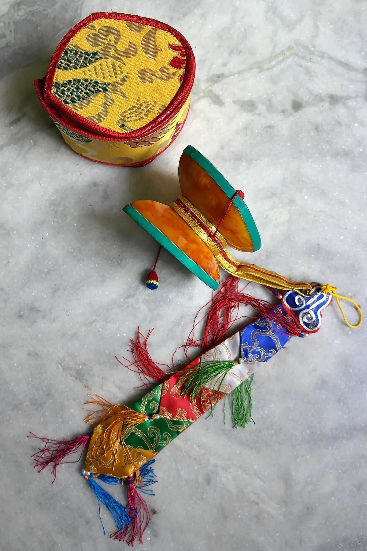 Tibetan Buddhist Ritual Chod Drum Damaru from Resin - Vajracrafts