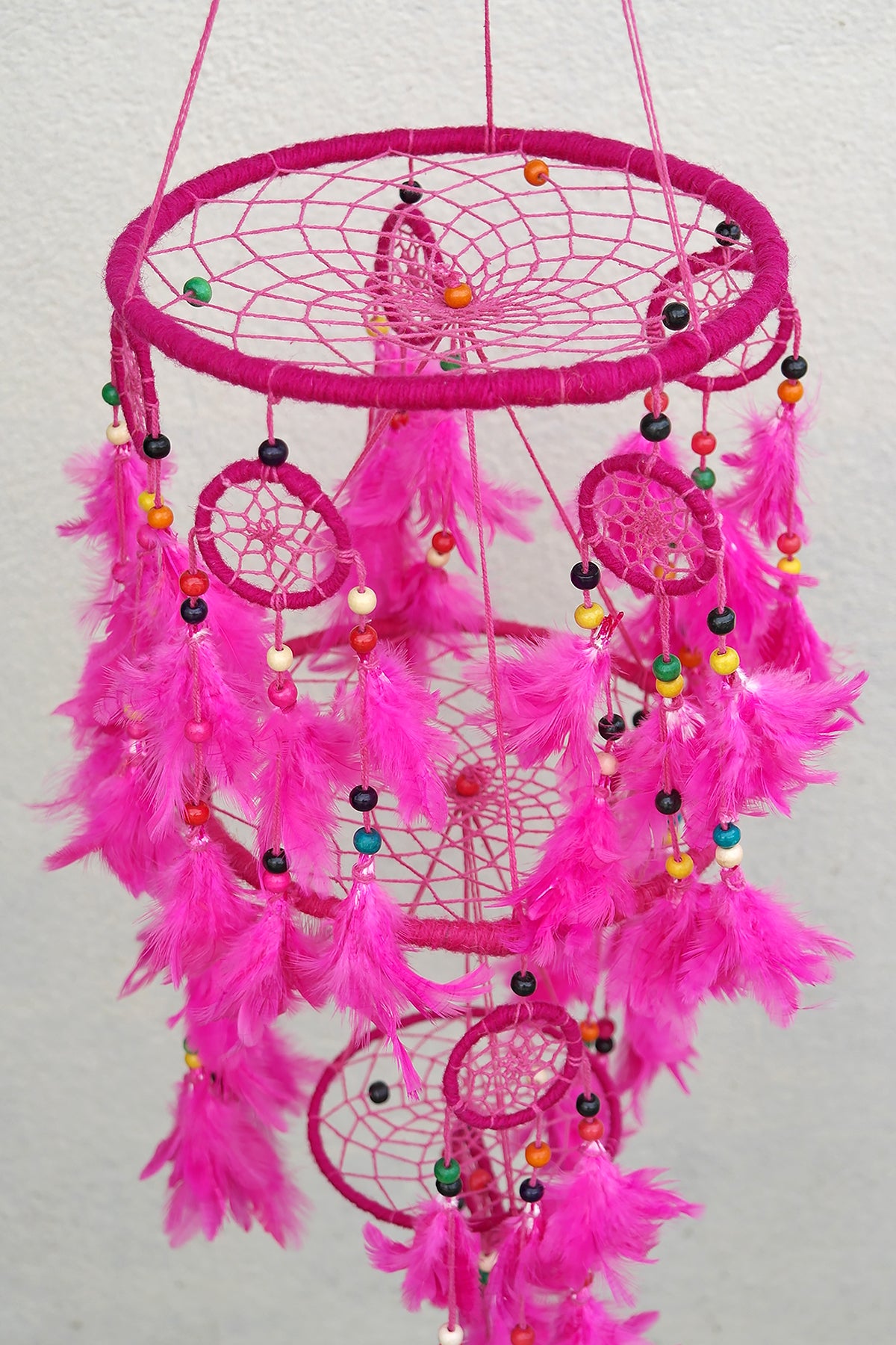 Pink Handmade Dream Catcher, Feather Hanging Dreamcatcher Home Decor