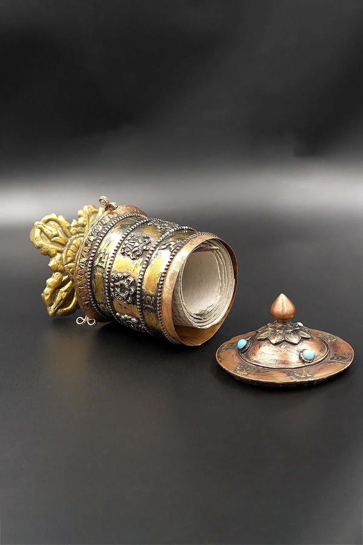 Om Mane peme hum table top Tibetan Prayer Wheel - Vajracrafts