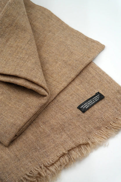 Light Brown Cashmere pashmina scarf for Women handloomed Shawl - Vajracrafts