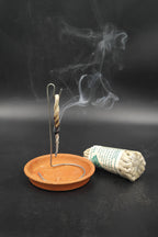 Handmade Ceramic Incense burner with metal stand