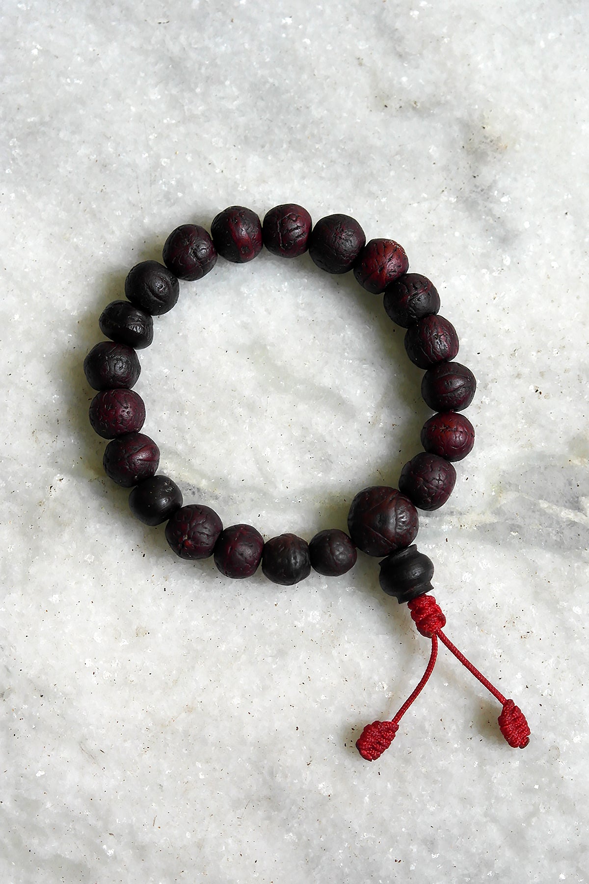 Dark Bodhi Beads wrist Mala, Natural Shape Bodhi Seed Bracelet, 12mm
