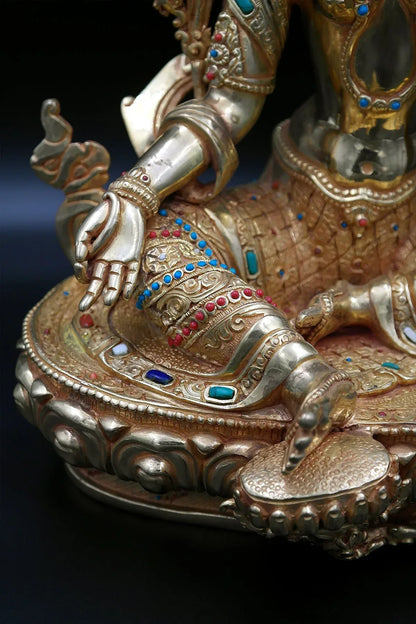 Jeweled Green Tara Statue, 13" - Vajracrafts