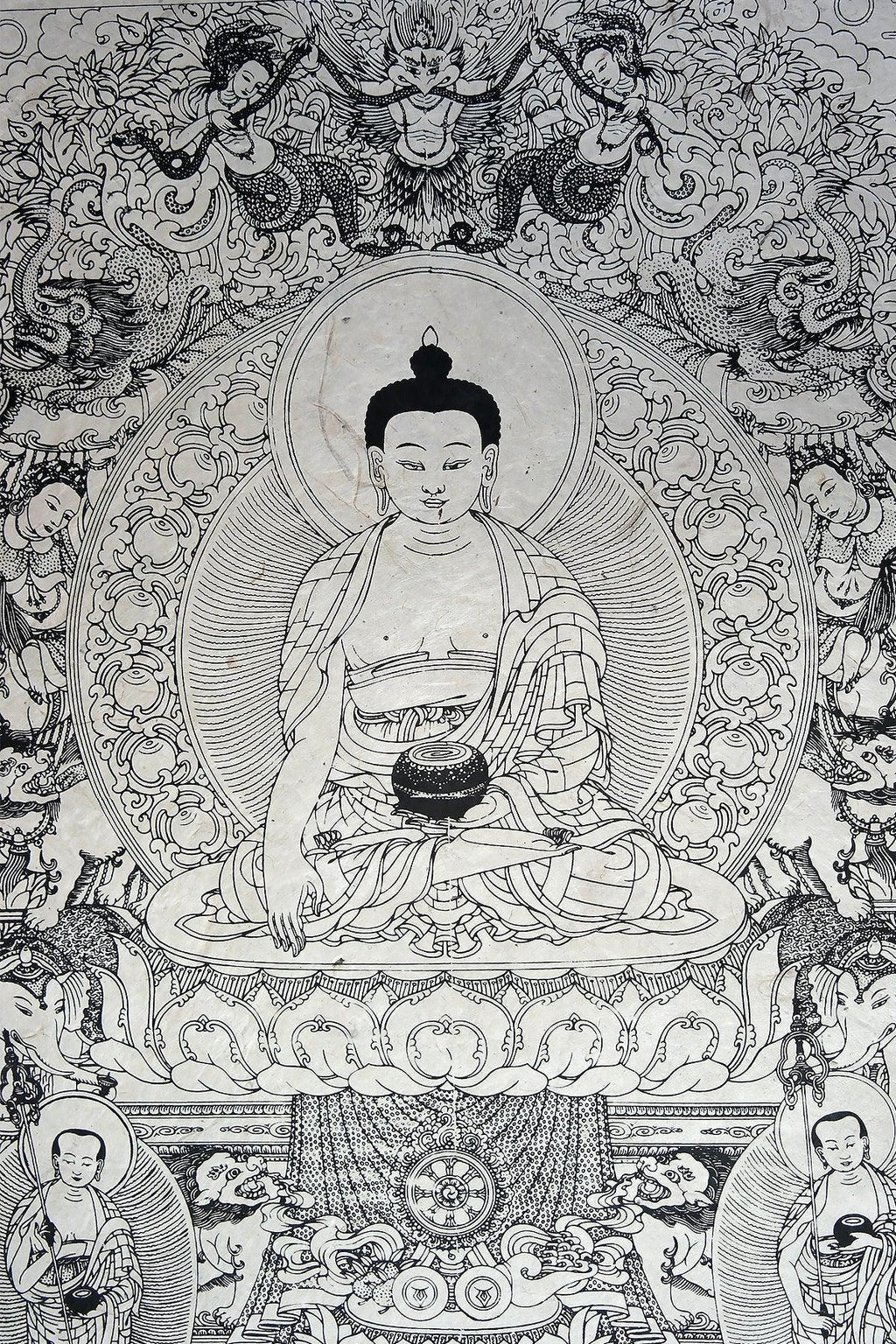 Shakyamuni Buddha Poster on handmade Lokta Paper - Vajracrafts