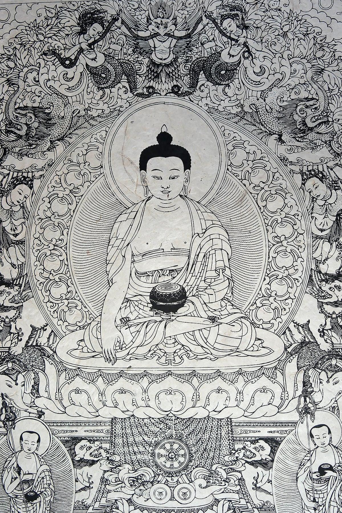 Shakyamuni Buddha Poster on handmade Lokta Paper - Vajracrafts