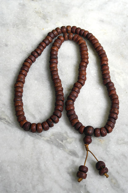 12 mm Dark Flat Bodhiseed 108 Beads Meditation Prayer Mala