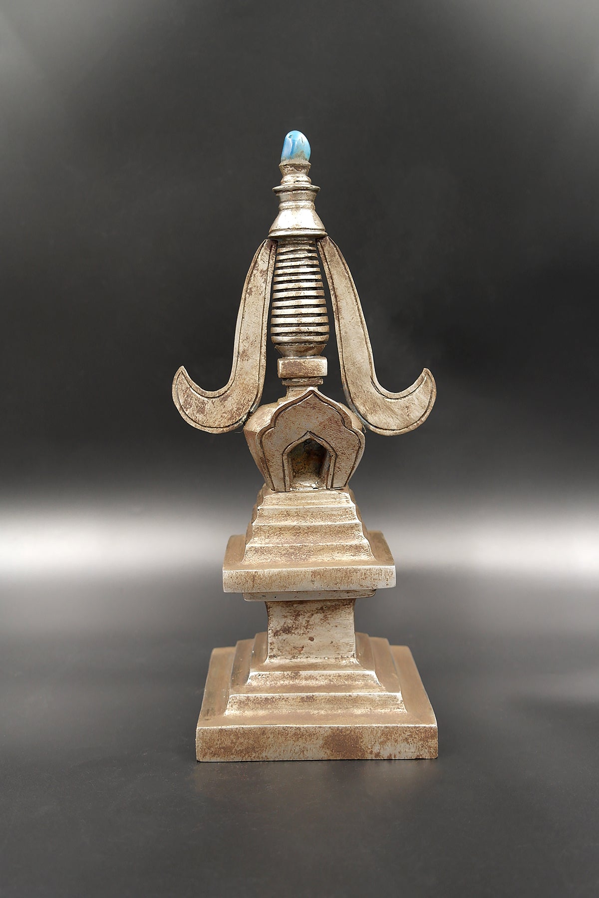 Iron Shrine Stupa for Divine Radiance and Spiritual Significance, 9"