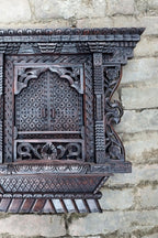 Traditional Newari Handcrafted Wooden Kumari Window - Vajracrafts