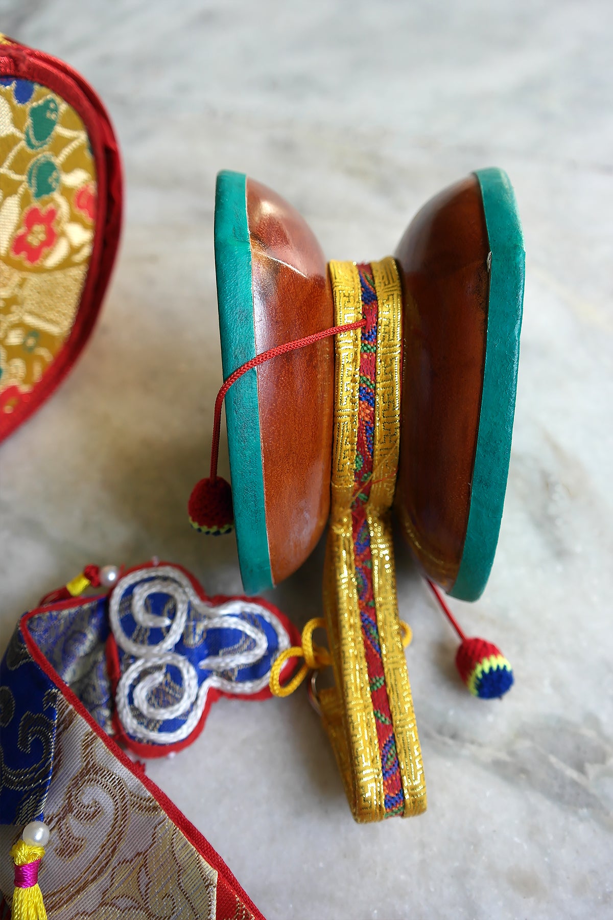 Exclusive Tibetan Buddhist Ritual Chod Drum Damaru from Boudhanath