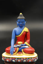 Hand painted handmade Shakyamuni Buddha Statue, 6" - Vajracrafts