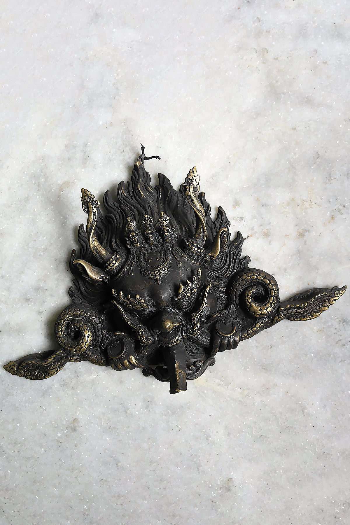 Handmade Tibetan Cheppu Wall Hanging Mask for home Decor, 11"