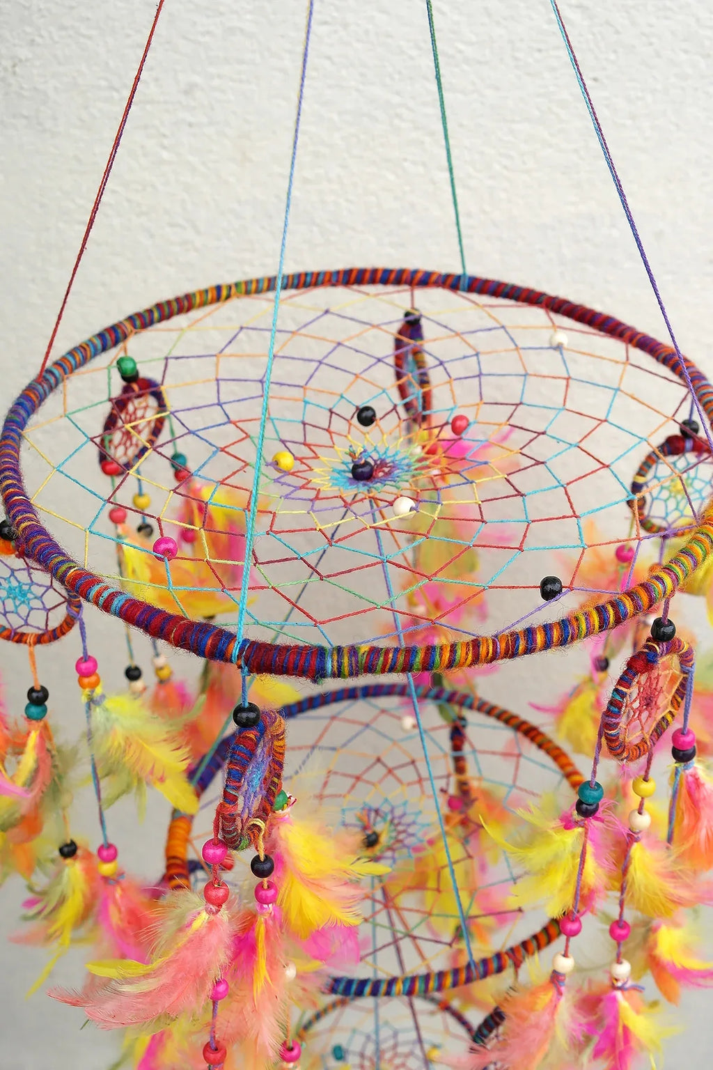 Mixed Colorful Large Handmade Dream Catcher Feather Hanging - Vajracrafts