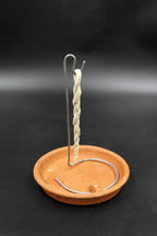 Handmade Ceramic Incense burner with metal stand