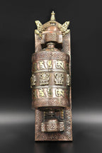 Buddhist Copper Prayer Wheel with wall mount - Vajracrafts