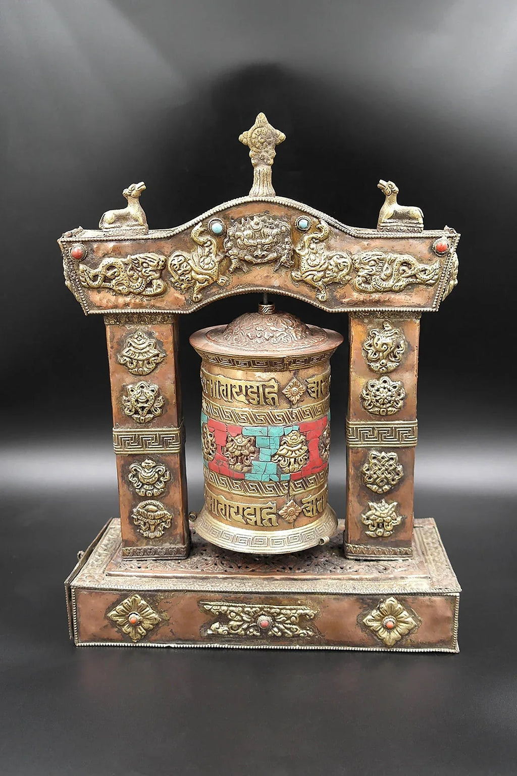 3 in 1 Potala Palace Design Prayer Wheel cum incense holder and burner - Vajracrafts