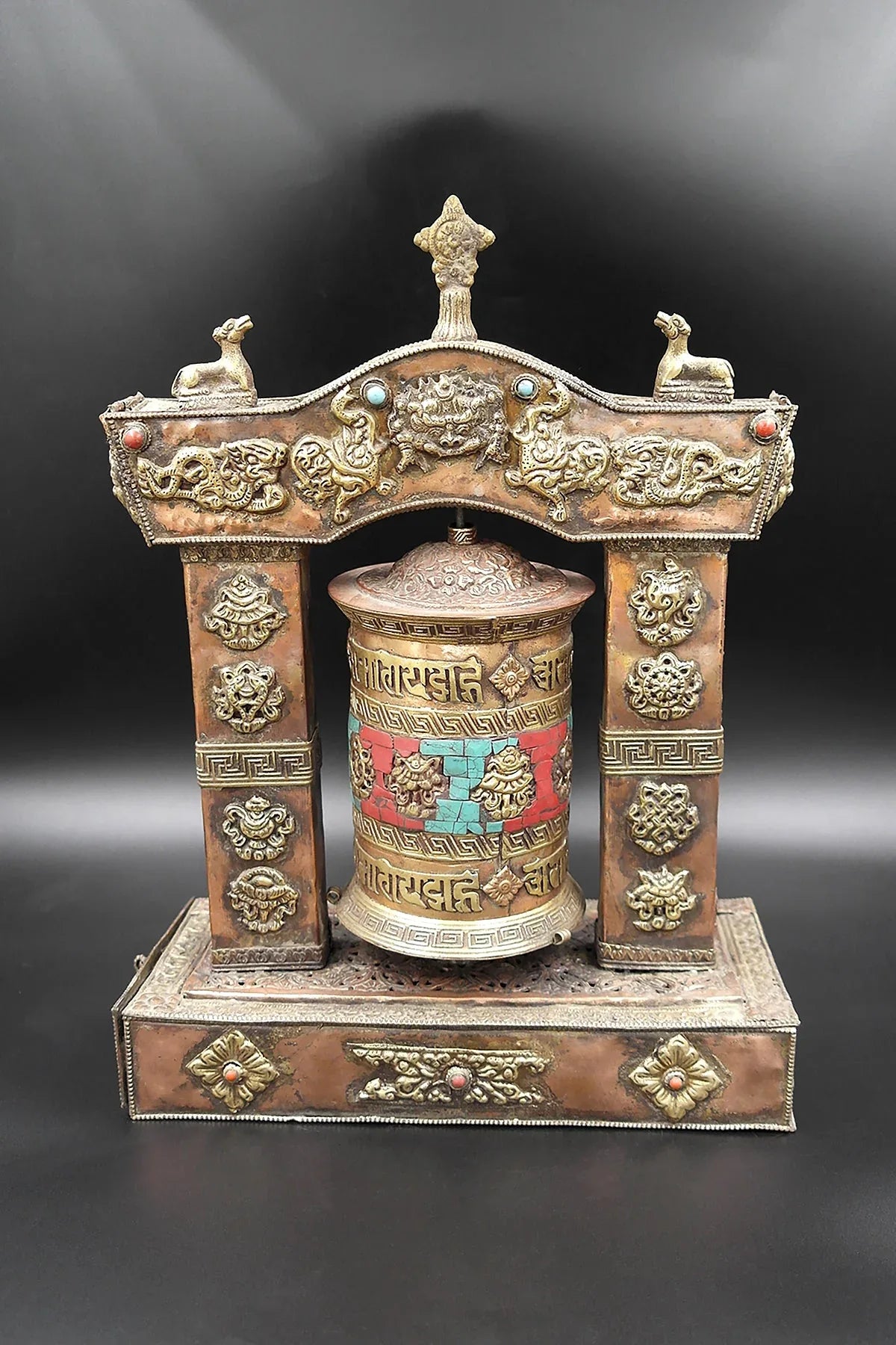 3 in 1 Potala Palace Design Prayer Wheel cum incense holder and burner - Vajracrafts