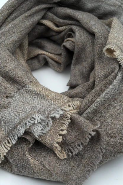 Beige and Grey color Pashmina Shawls for Women - Vajracrafts