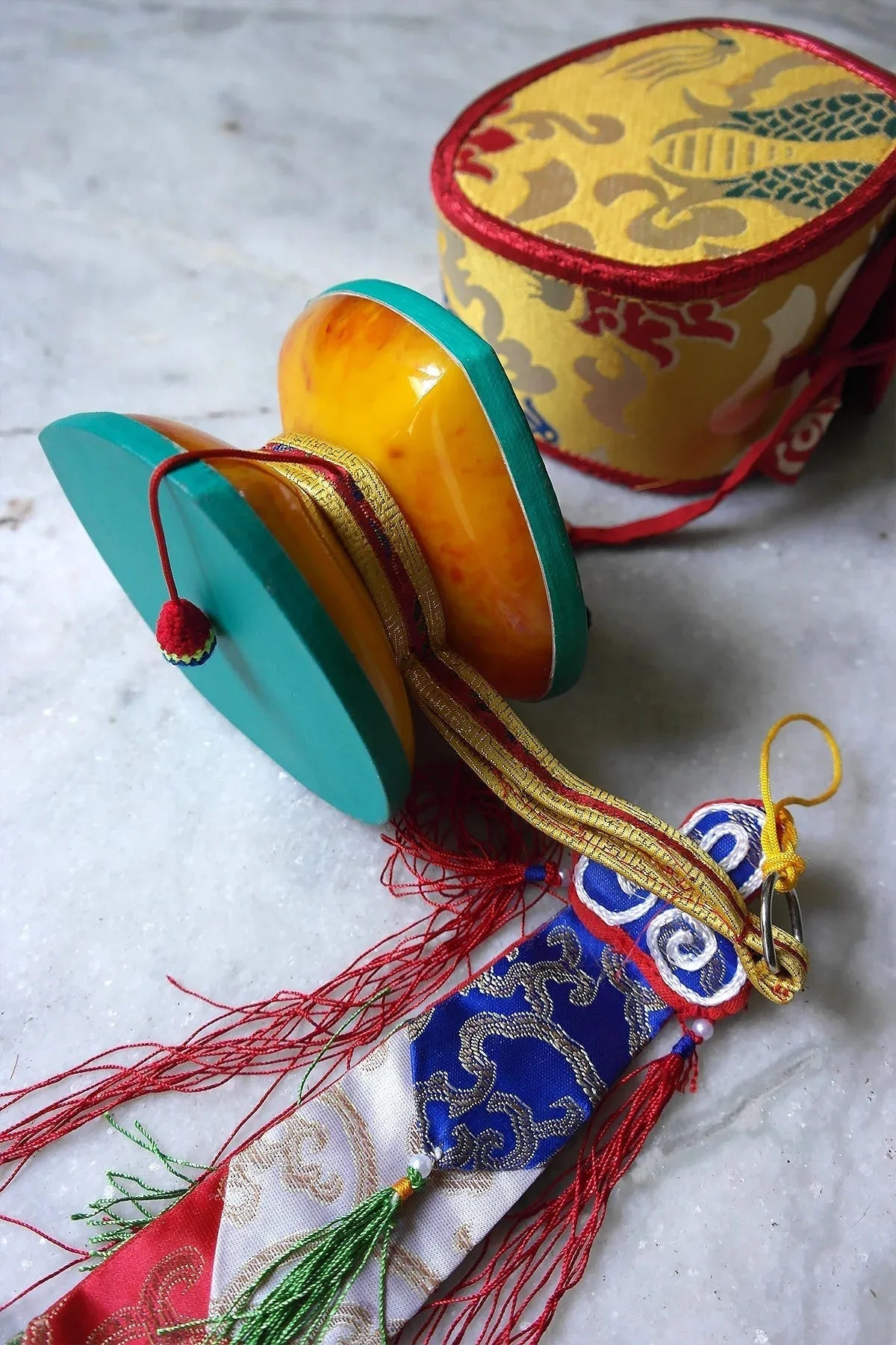 Tibetan Buddhist Ritual Chod Drum Damaru from Resin - Vajracrafts