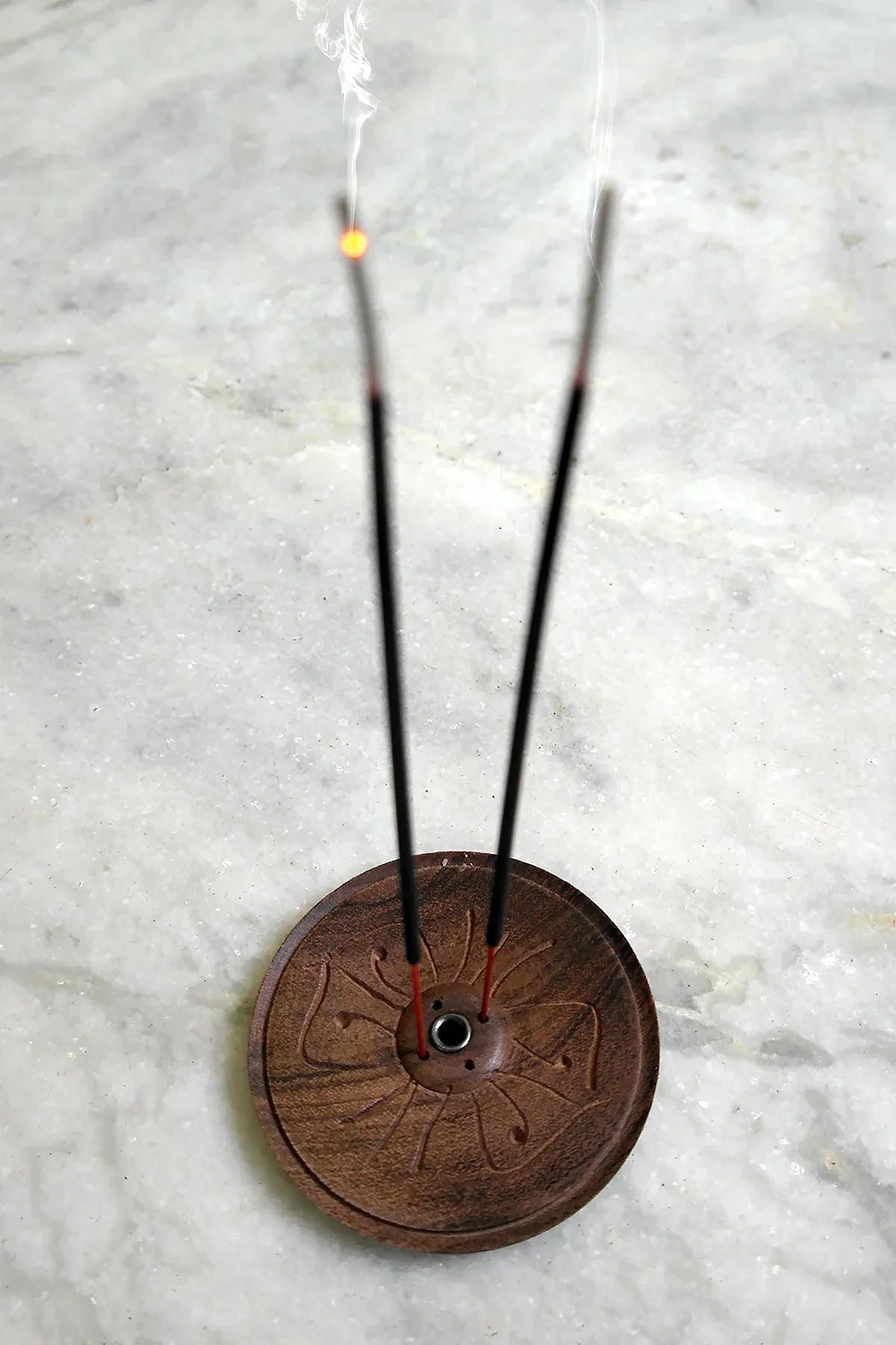 Two Petal design wooden Incense Burner - Vajracrafts