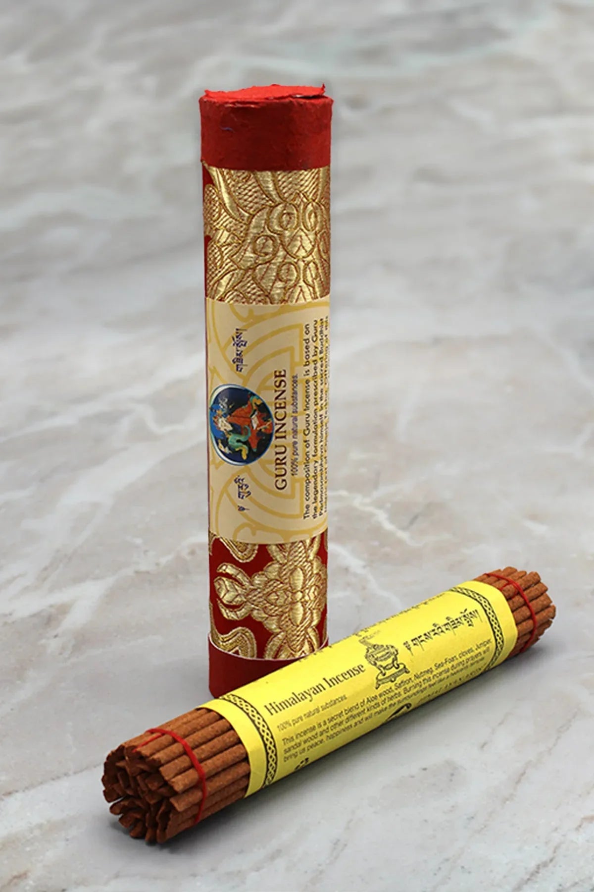 Himalayan Guru Tibetan Incense sticks in brocade - Vajracrafts