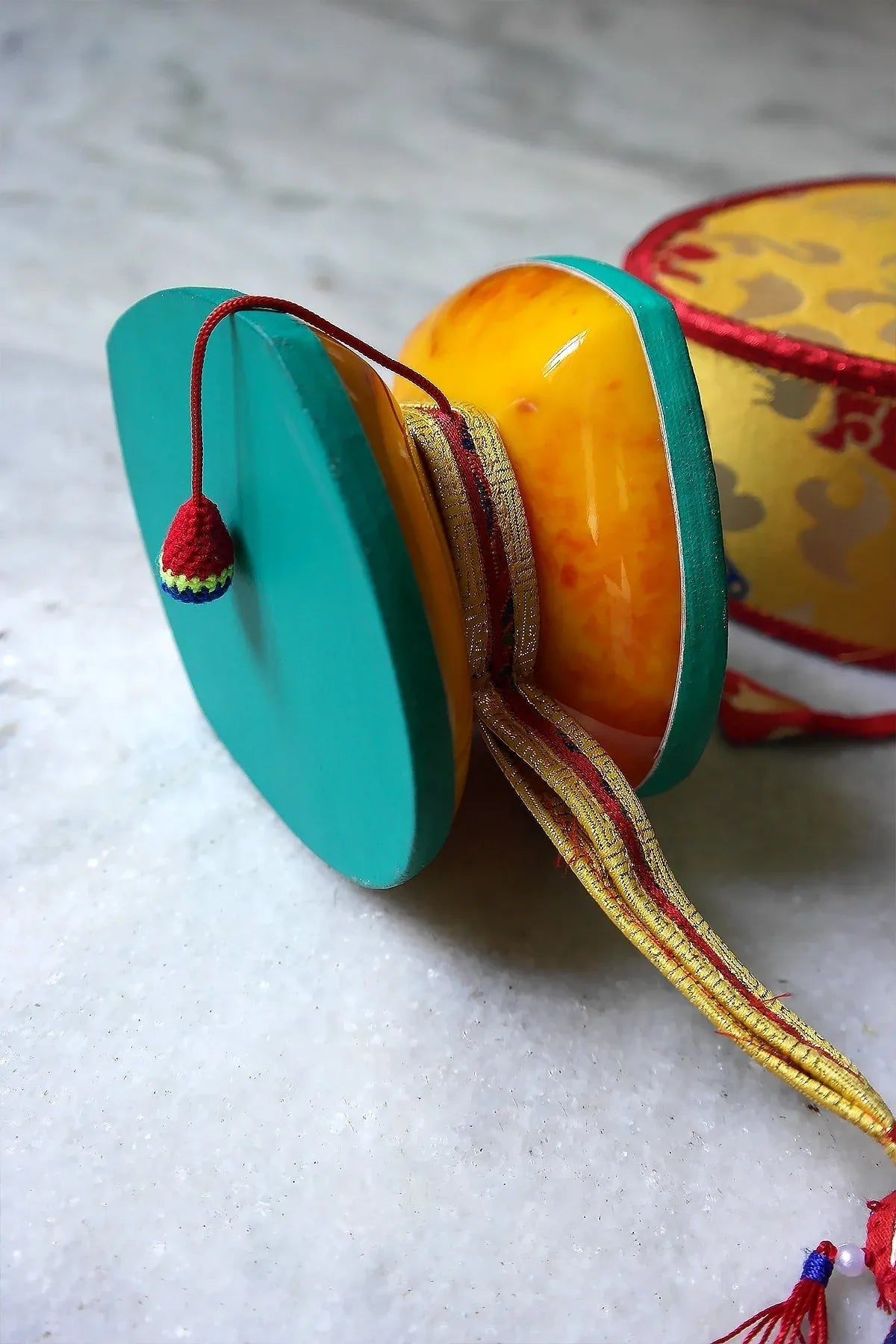 Tibetan Buddhist Ritual Chod Drum Damaru from Resin - Vajracrafts