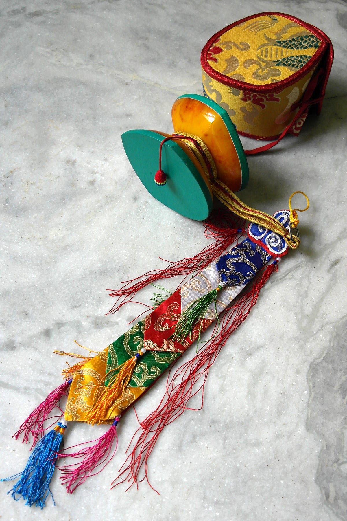 Tibetan Buddhist Ritual Chod Drum Damaru from Resin