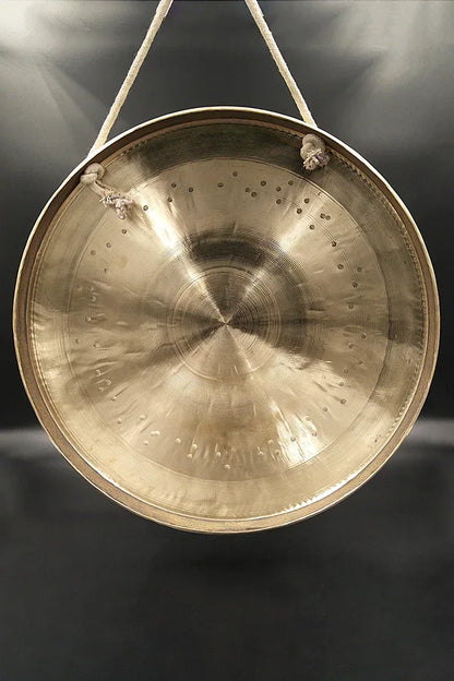 Traditional White Chau Gong & Wood Hammer for Sound Therapy 13.5'' - Vajracrafts