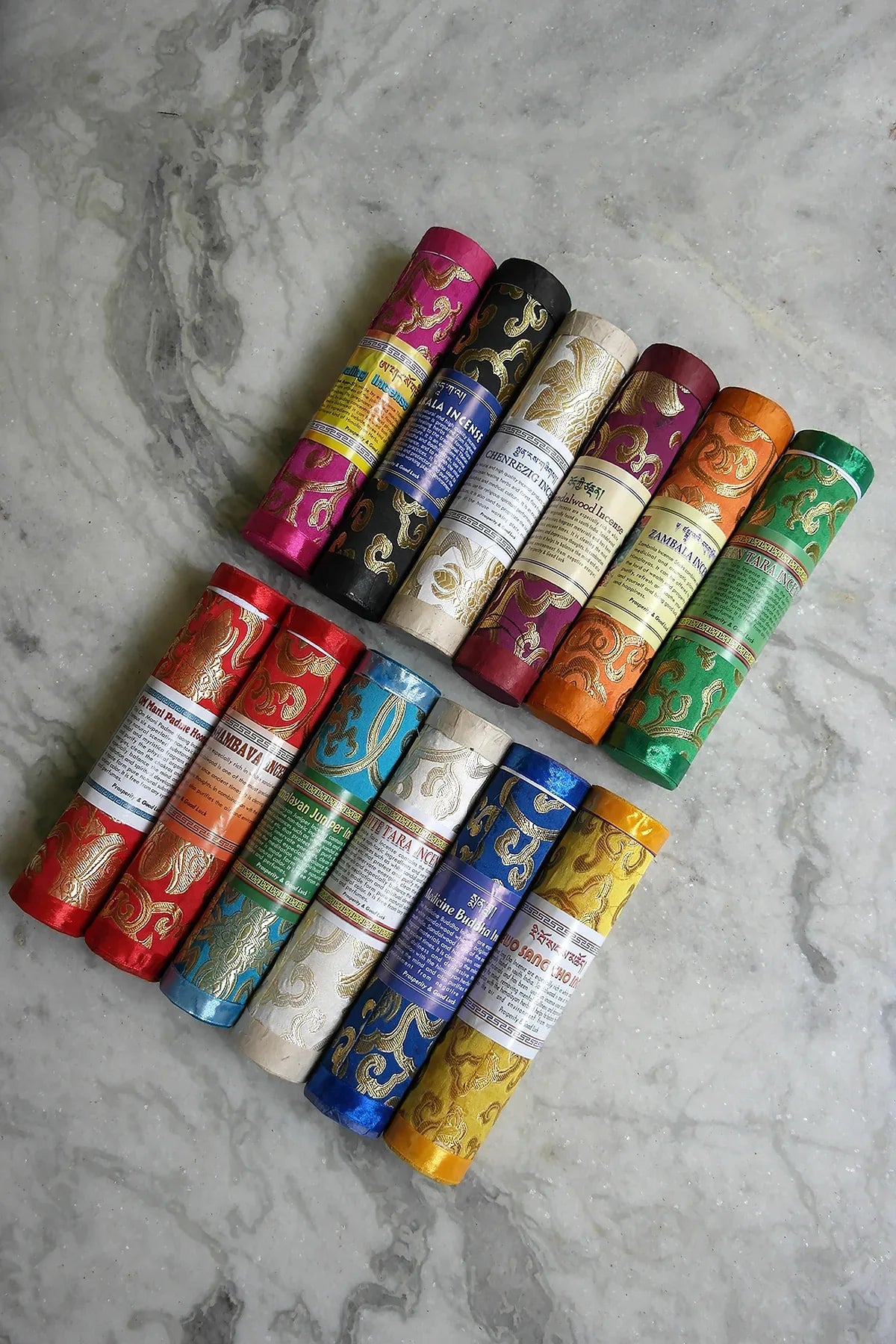 Tibetan Guru Padmasambhava Incense in brocade pack - Vajracrafts