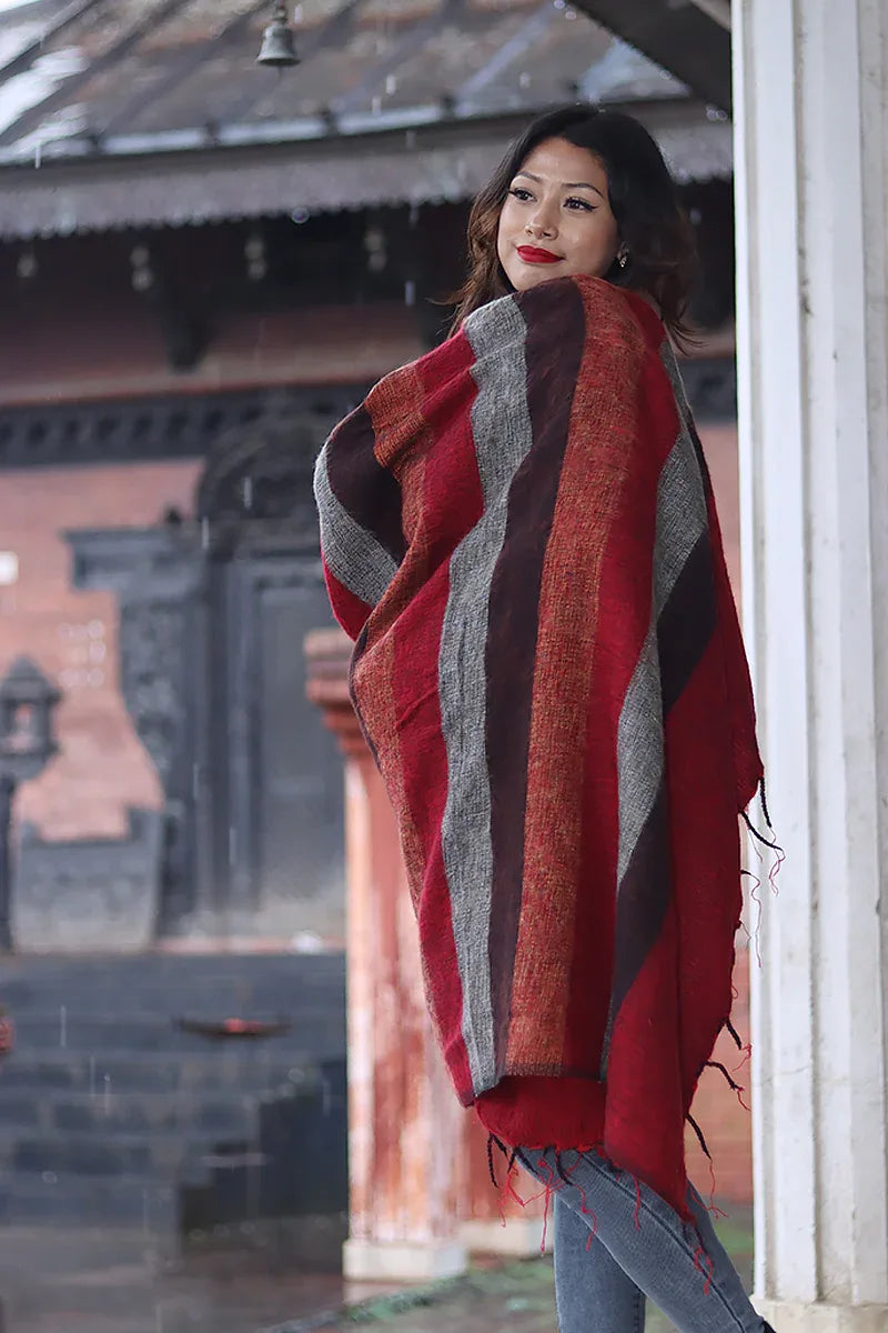 Elegant Colors Himalayan Yak Wool Blanket/Travel Throw - Vajracrafts