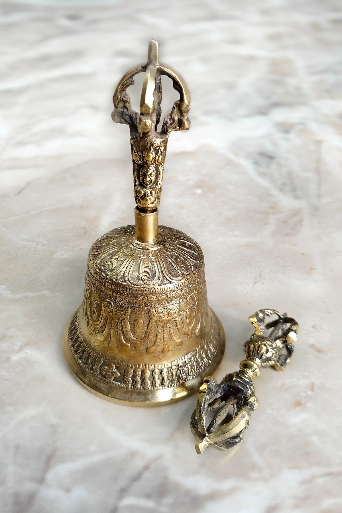 Silver Tibetan Bell & Dorje - Little Moon Tibetan Gift Shop