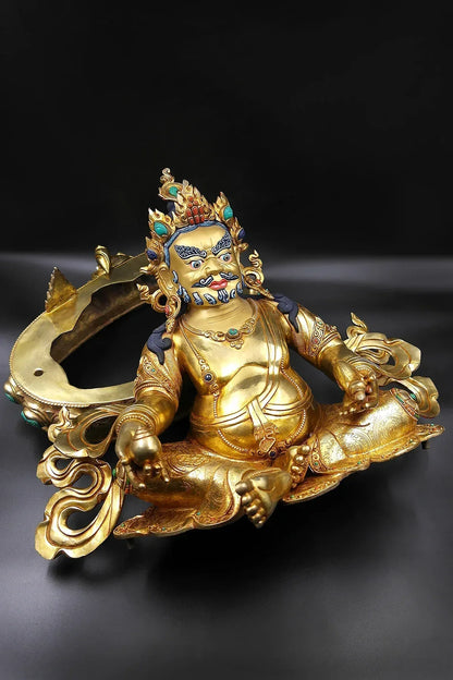 Jeweled Zambala Statue from Nepal, God of wealth, 16" - Vajracrafts