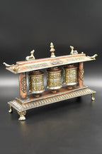 3 in 1 Tibetan Prayer wheel in Potala Palace style 9" - Vajracrafts