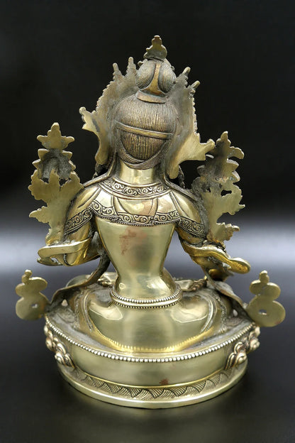 Plain tone Tibetan White Tara statue 9" - Vajracrafts