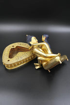 Gold Plated Buddha Shakti Statue, Yab Yum Samantabhadra Statue 9" - Vajracrafts