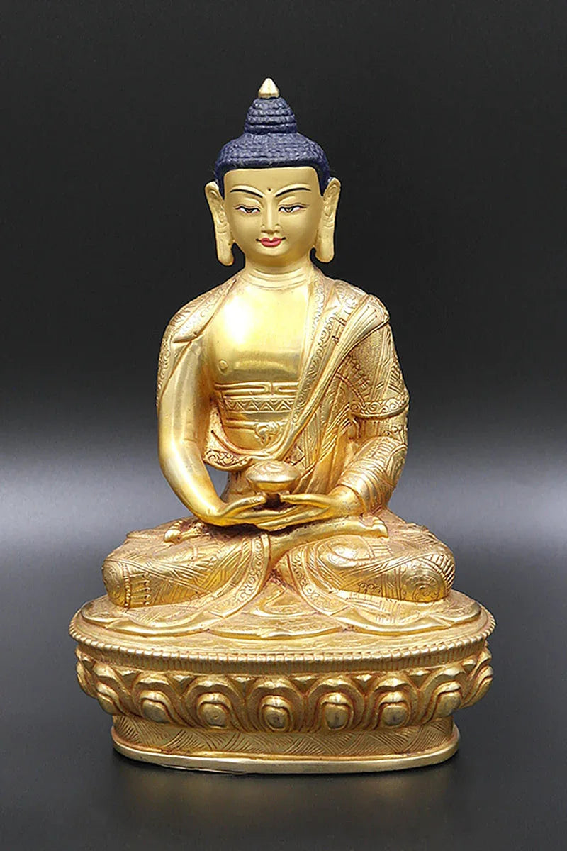 Gold Plated Amitabha Buddha Statue 8" - Vajracrafts