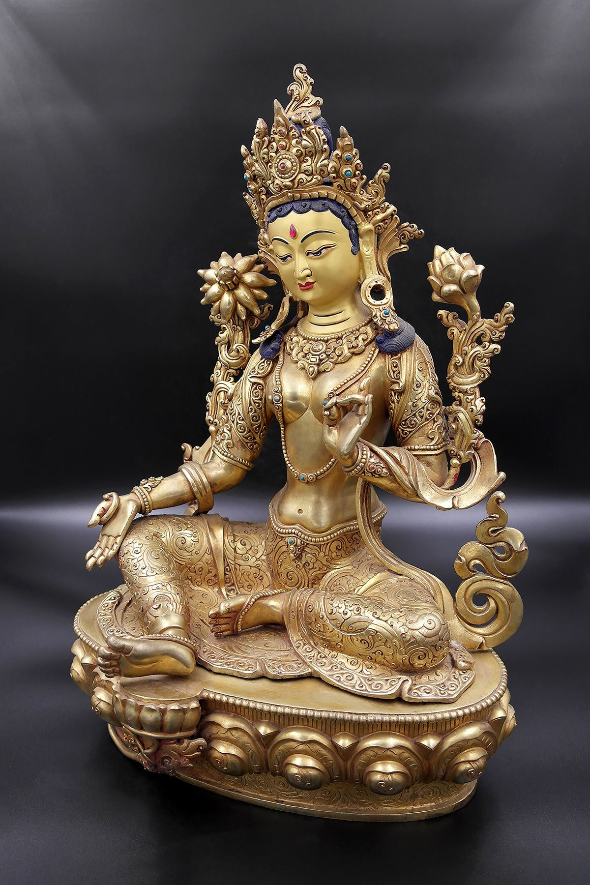 Emanation of Compassion: The Green Tara Statue, 16"
