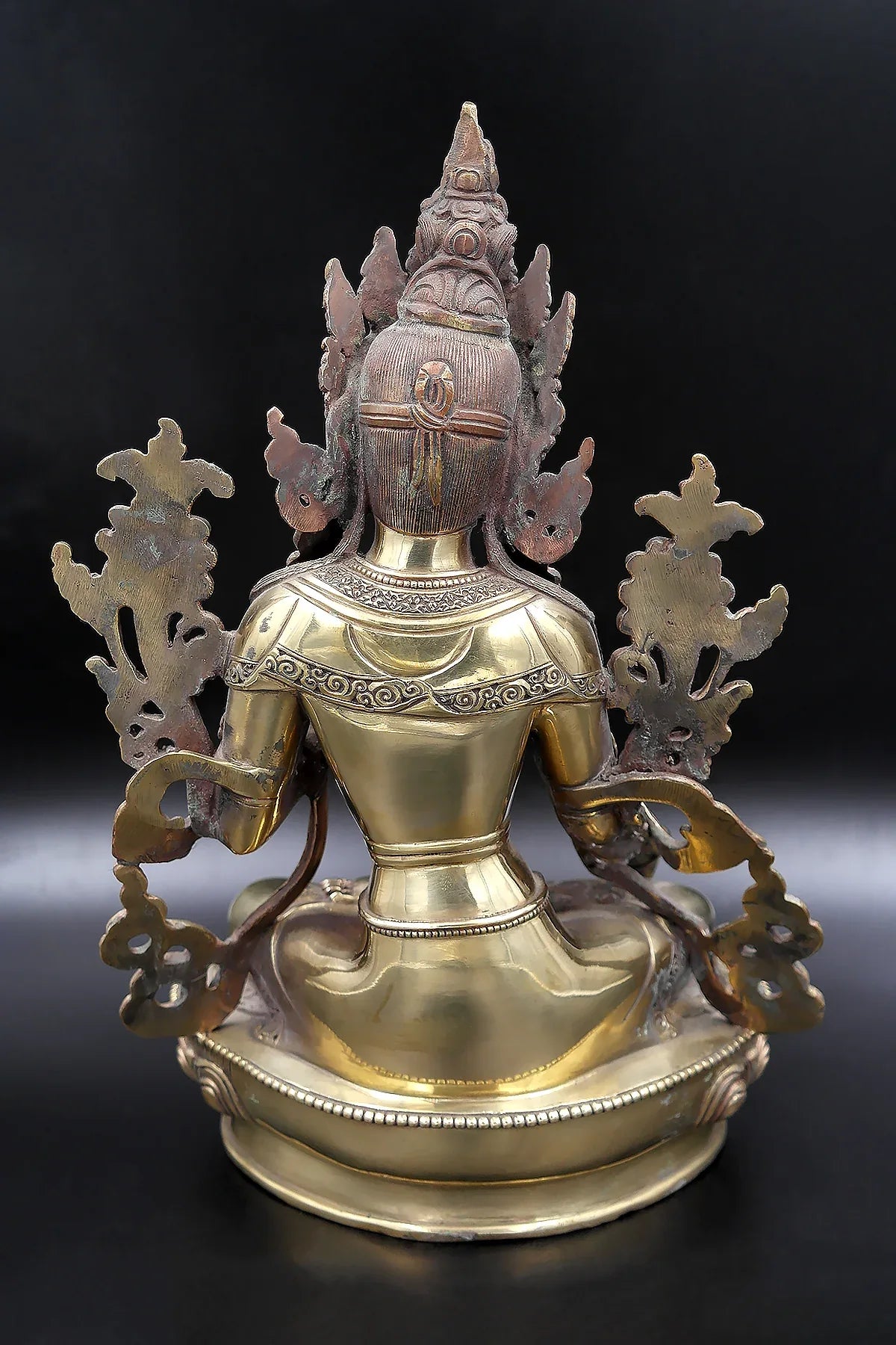 Gold toned Tibetan White Tara Statue 12" - Vajracrafts