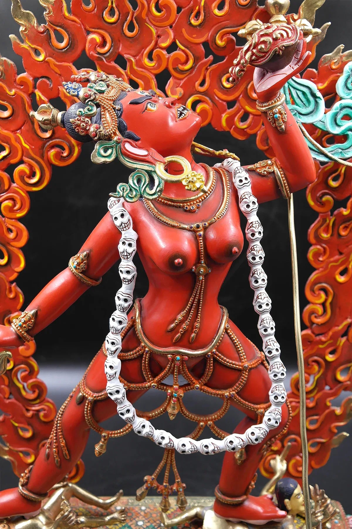 Vajra yogini hand painted copper statue 18" - Vajracrafts