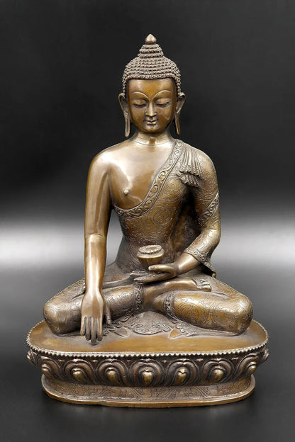 Bronze Nepalese Shakyamuni Buddha Statue, 8" - Vajracrafts