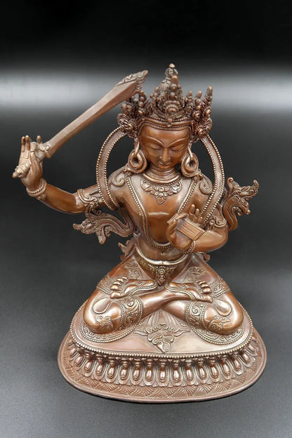 Copper Alloy Figurine of Manjushree 8" - Vajracrafts