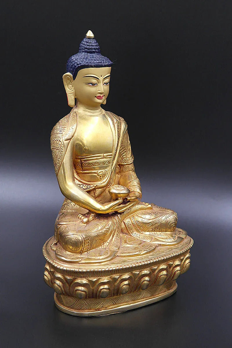 Gold Plated Amitabha Buddha Statue 8" - Vajracrafts