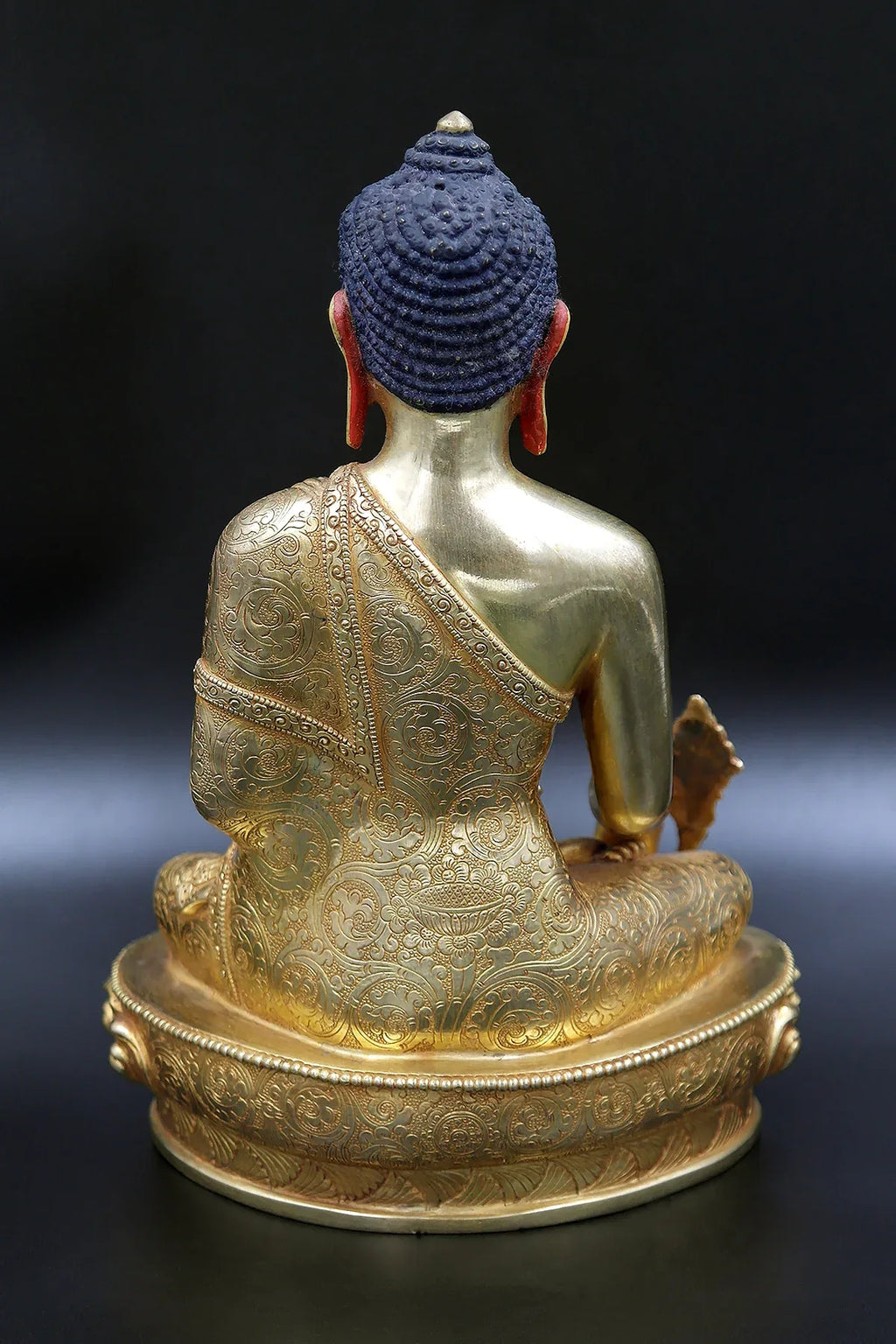 Golden Medicine Buddha Statue, Healing buddha from Nepal 9" - Vajracrafts